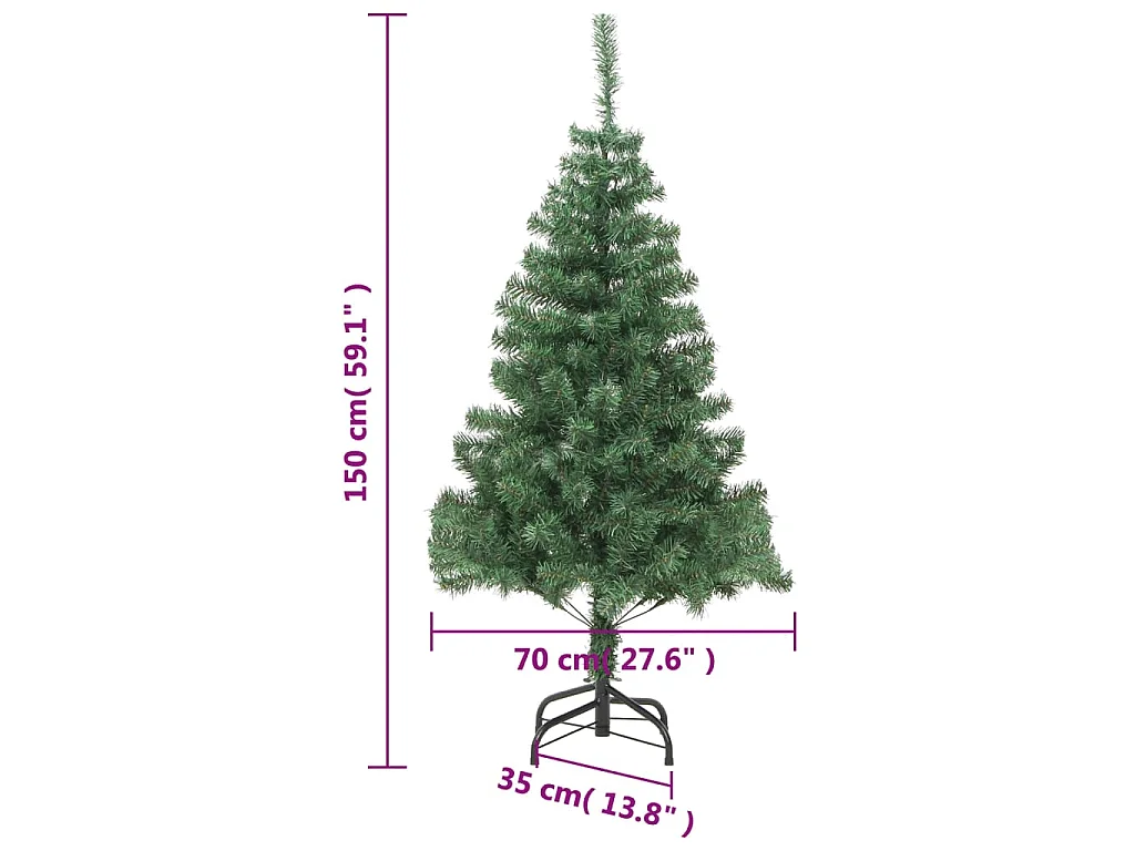 Arbre de Noël artificiel avec support 150 cm 380 branches