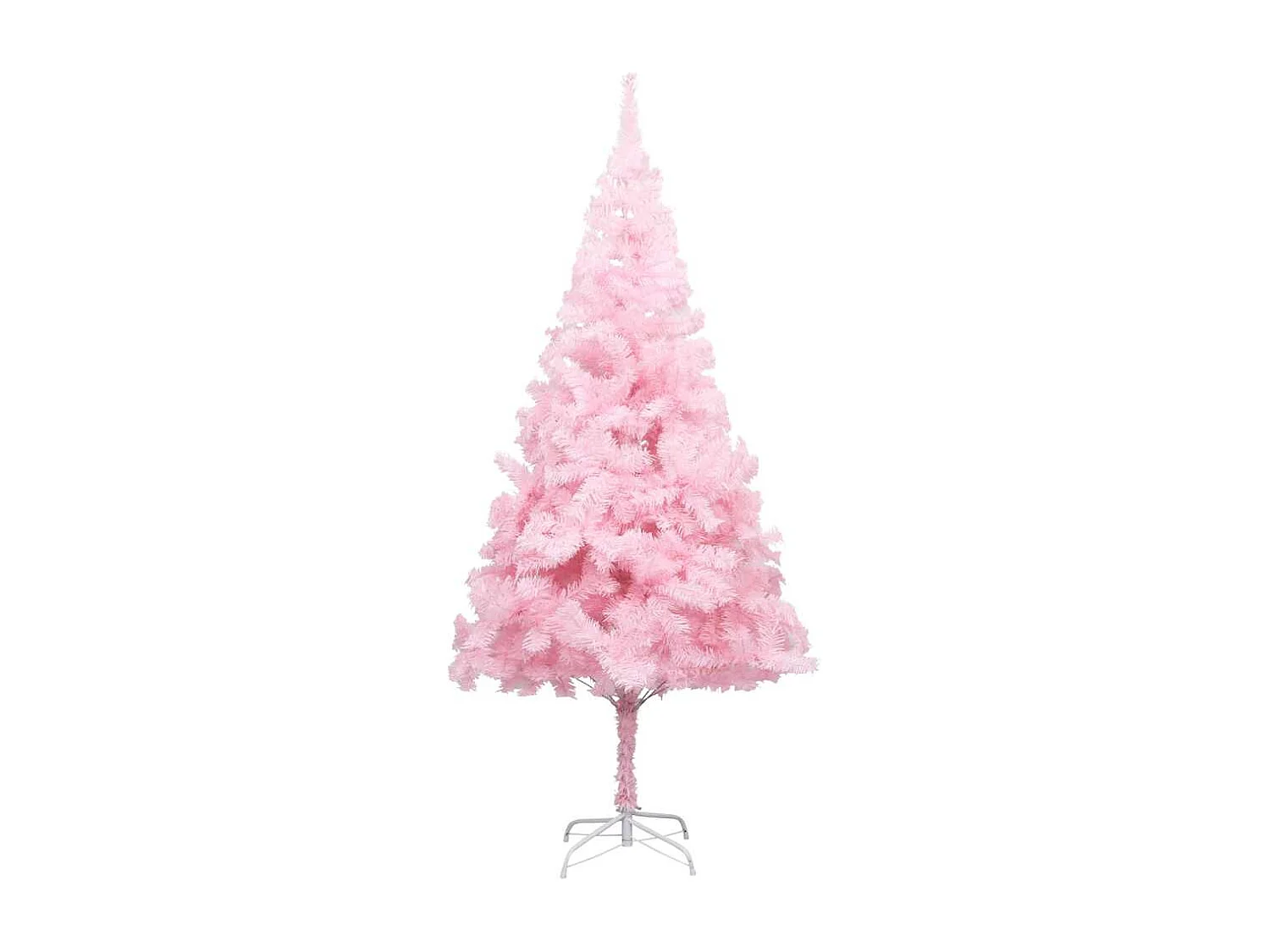 Arbre de Noël artificiel pré-éclairé et boules rose 240 cm PVC