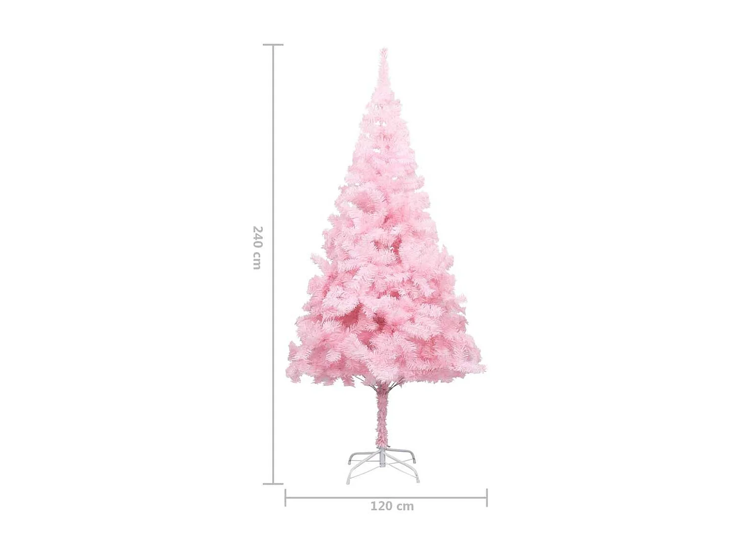 Árvore Natal artificial pré-iluminada c/ bolas PVC rosa