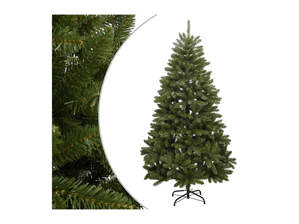 Sapin de Noël artificiel à charnières avec support vert 210 cm