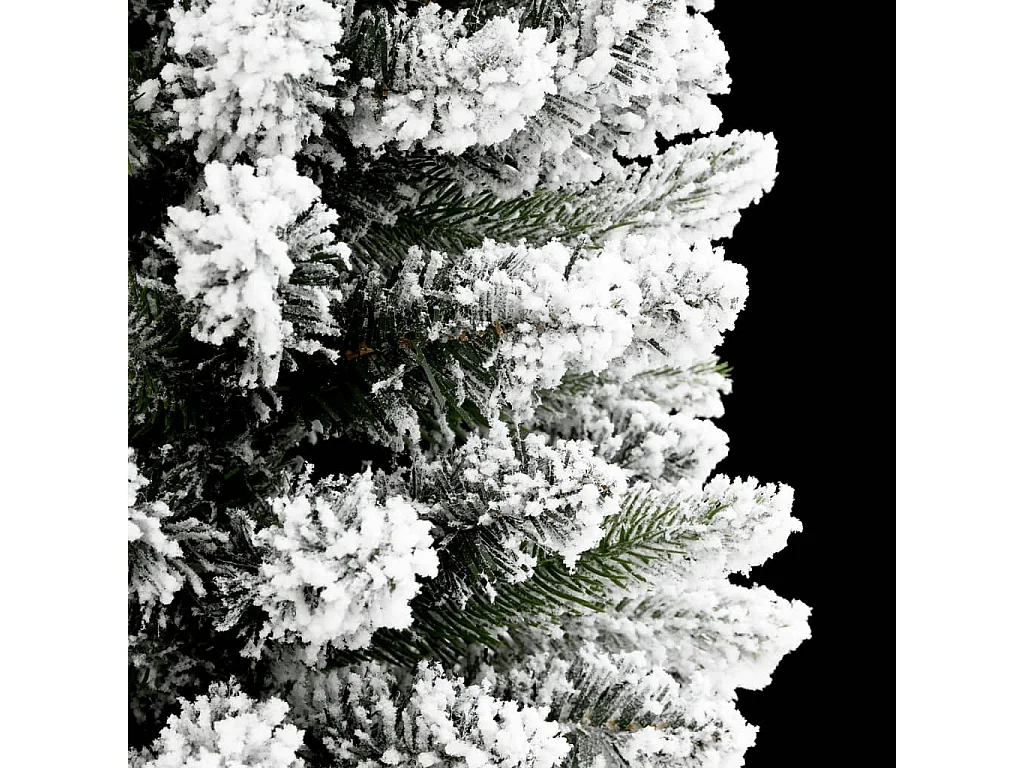 Albero Natale Artificiale Sottile Neve Floccata 240 cm PVC e PE