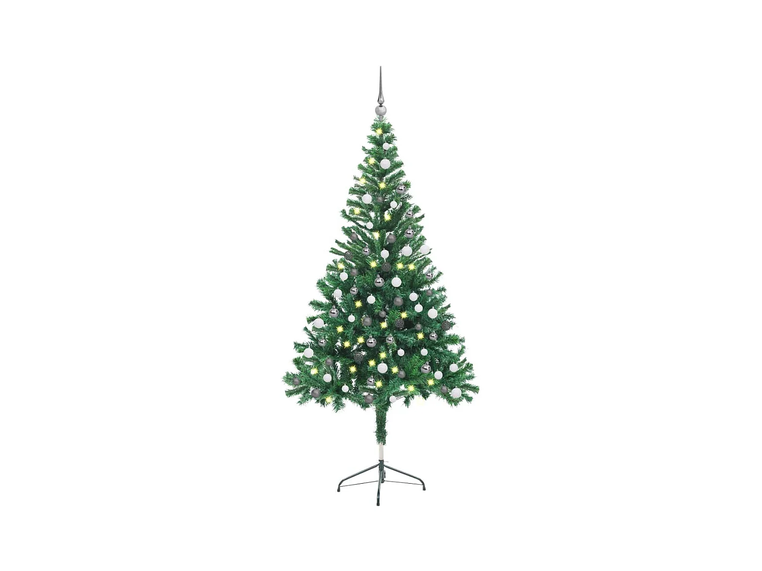 Arbre de Noël artificiel pré-éclairé/boules 150 cm 380 branches