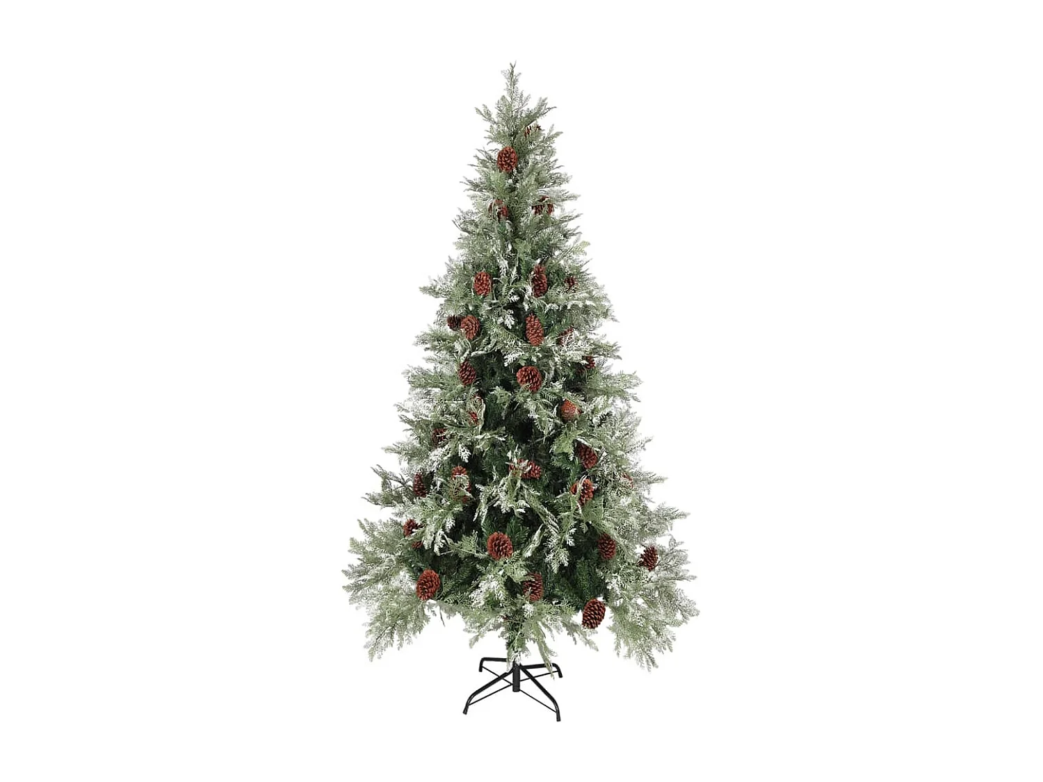 Weihnachtsbaum mit Beleuchtung und Kiefernzapfen 225 cm PVC&PE