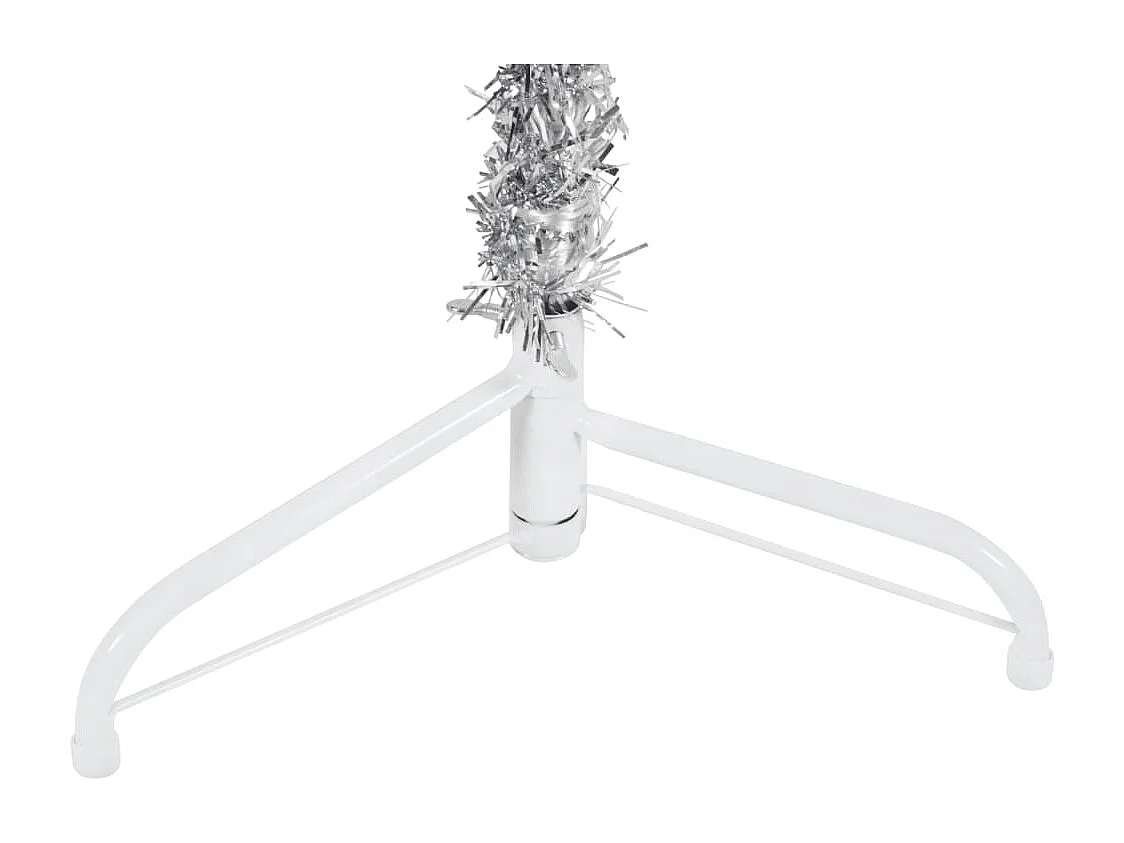 Künstlicher Halb-Weihnachtsbaum Ständer Schlank Silbern 150 cm