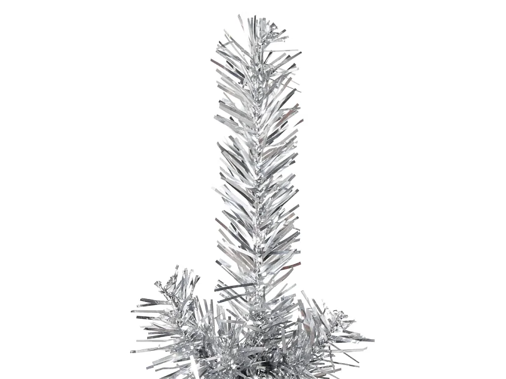 Albero Natale Artificiale Sottile a Metà Supporto Argento 150cm