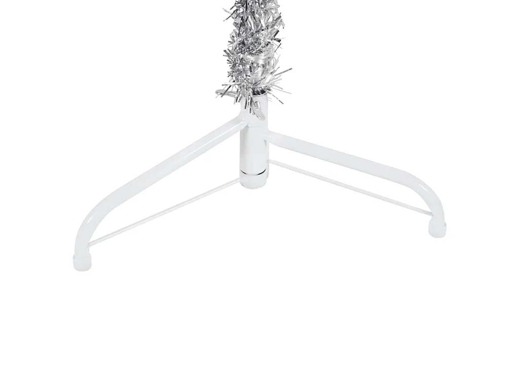 Albero Natale Artificiale Sottile a Metà Supporto Argento 150cm
