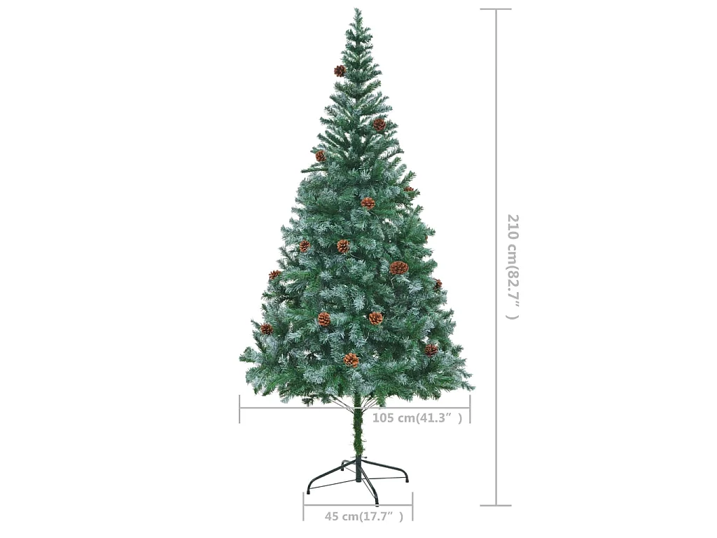 Árvore de Natal artificial com pinhas 210 cm