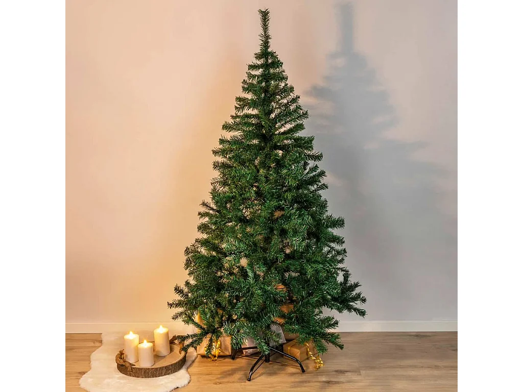 Árvore de natal com suporte de metal 180 cm verde