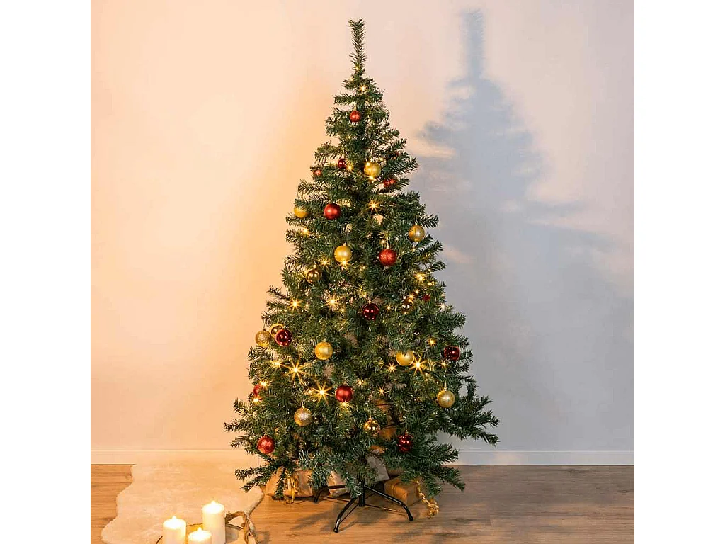 Árvore de natal com suporte de metal 180 cm verde