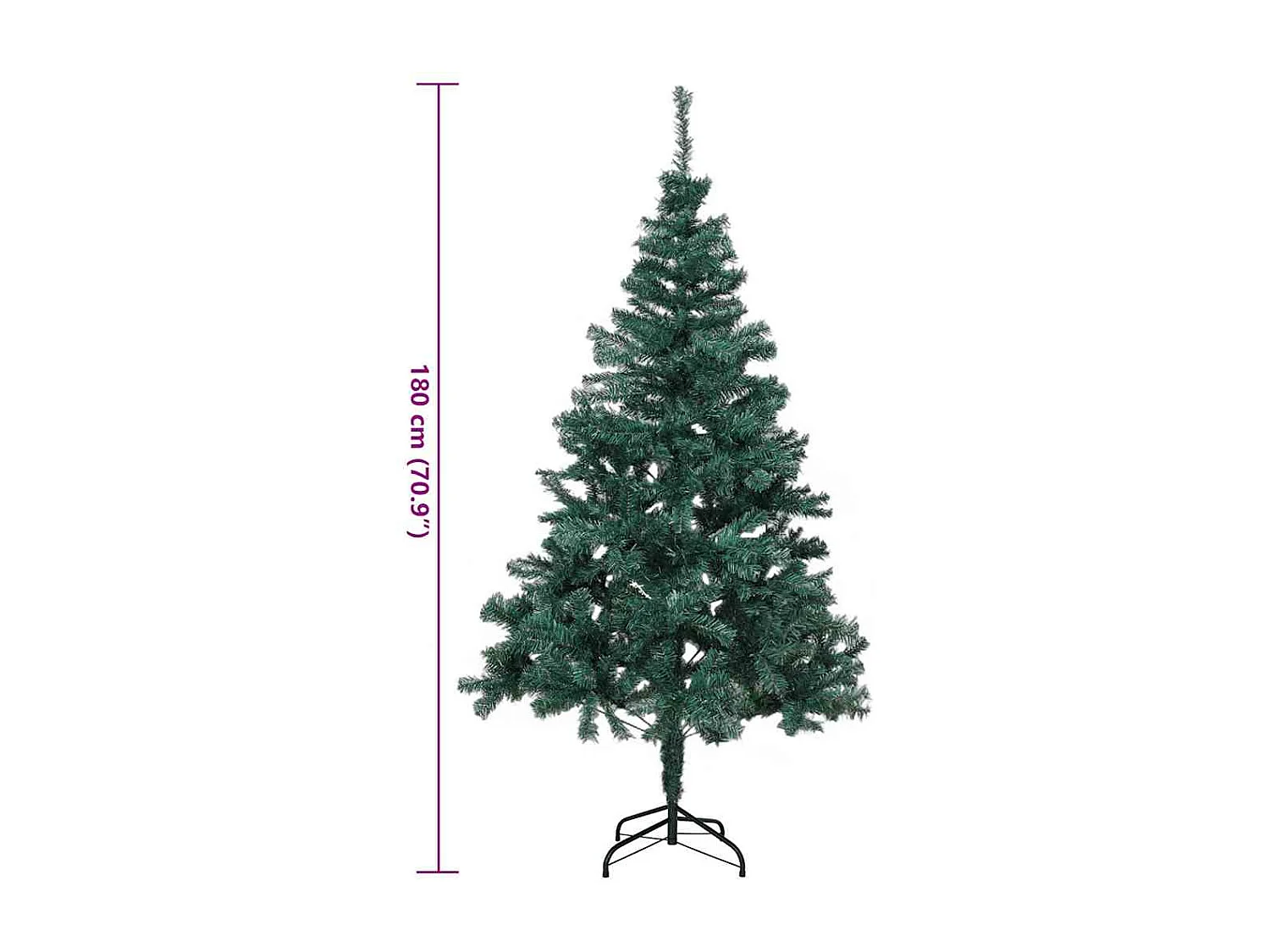 Árvore de natal com suporte de metal 180 cm verde