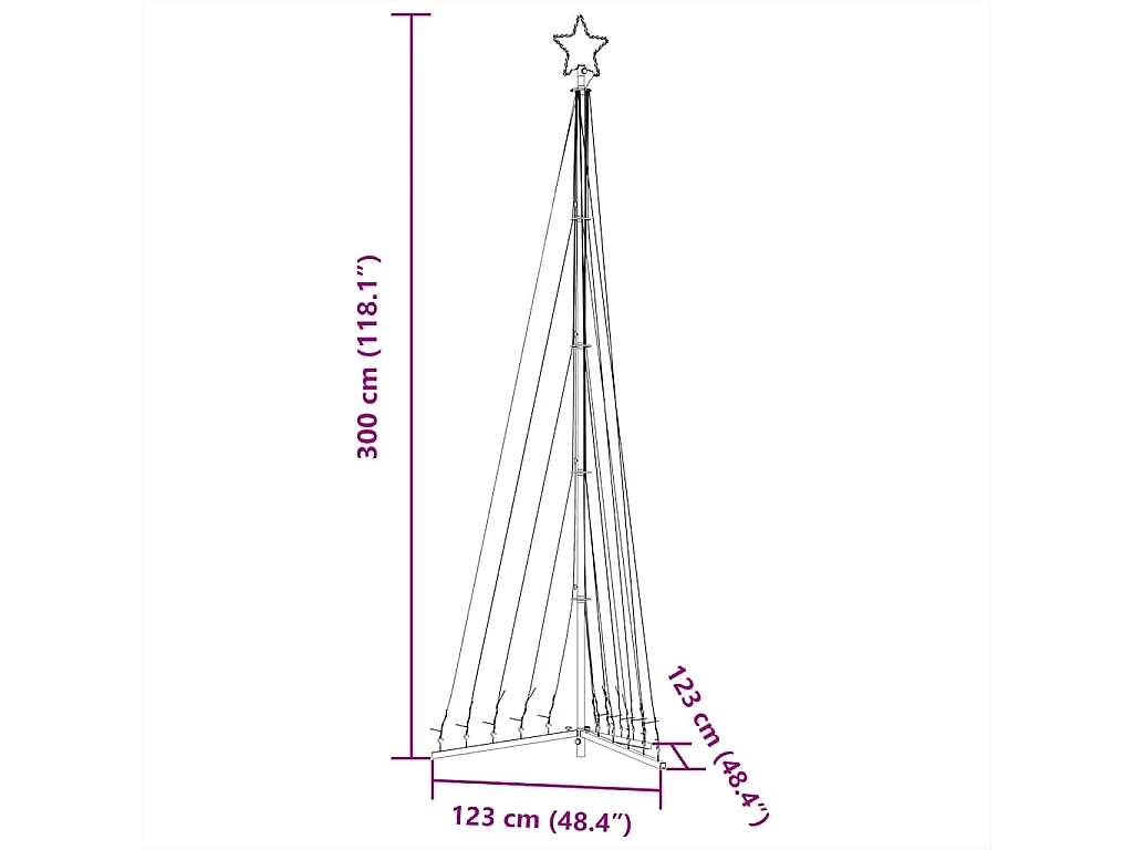 Sapin de Noël à LED 495 LED blanc chaud 300,5 cm