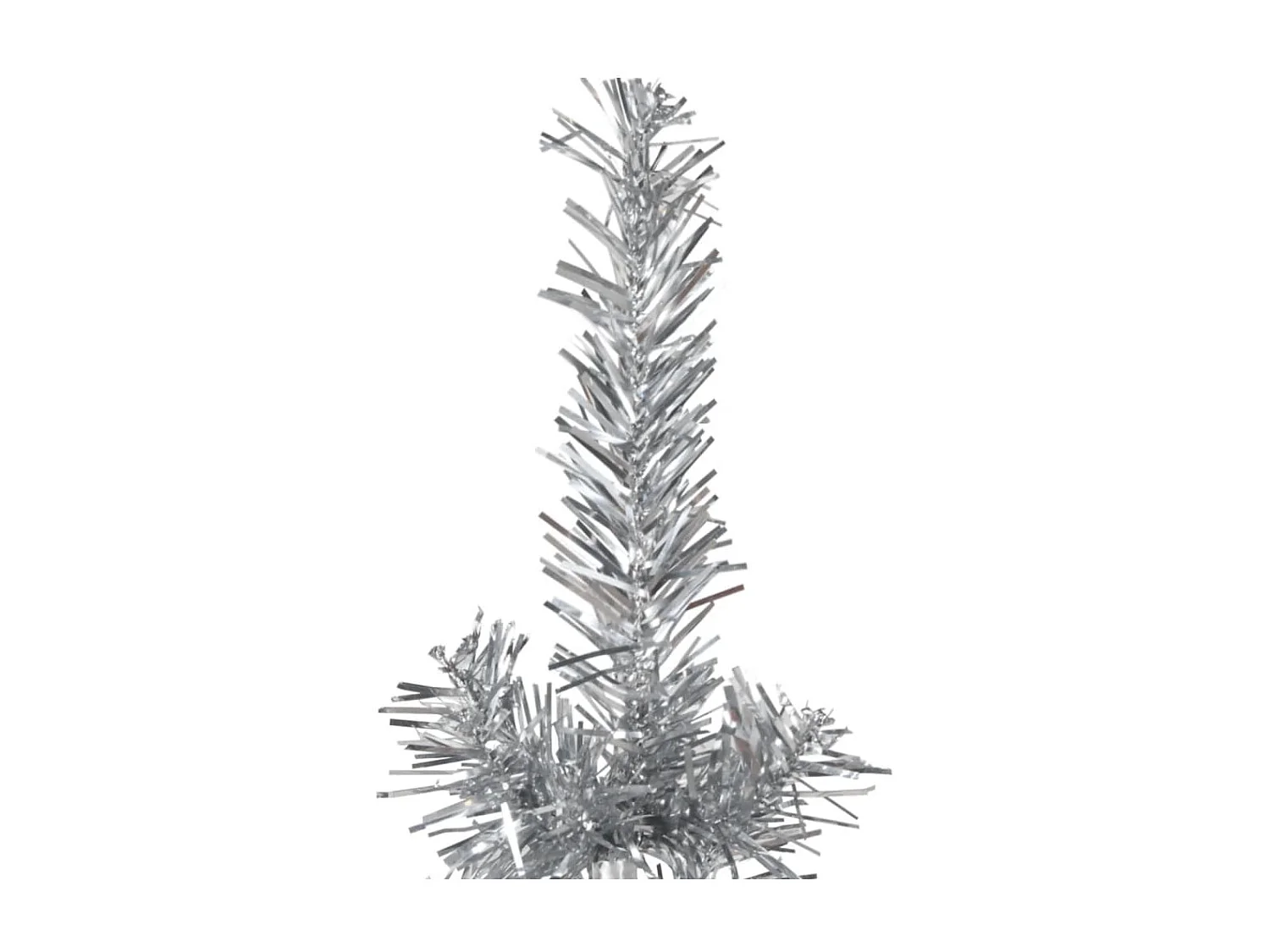 Albero Natale Artificiale Sottile a Metà Supporto Argento 210cm