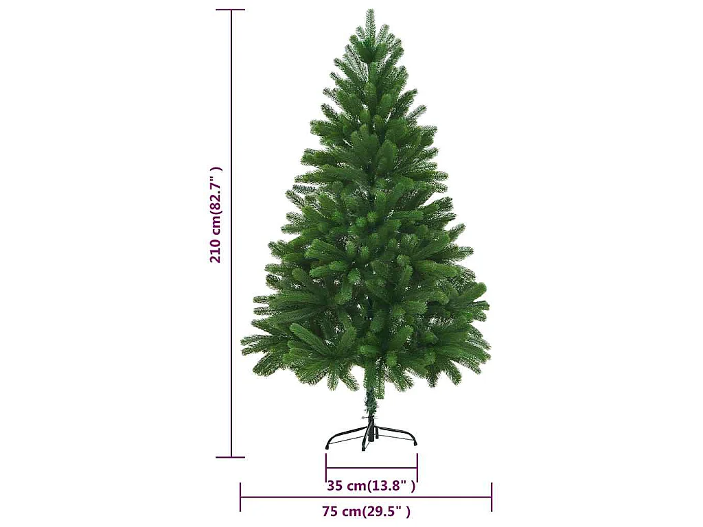 Künstlicher Weihnachtsbaum Beleuchtung & Kugeln 210 cm Grün