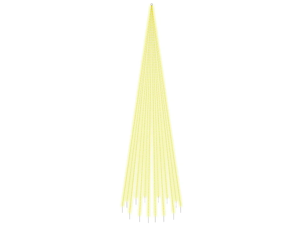 Sapin de Noël sur mât de drapeau 1134 LED Blanc chaud 800 cm
