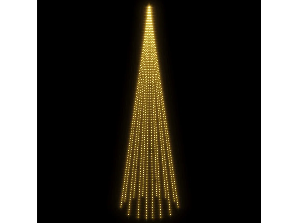 Sapin de Noël sur mât de drapeau 1134 LED Blanc chaud 800 cm