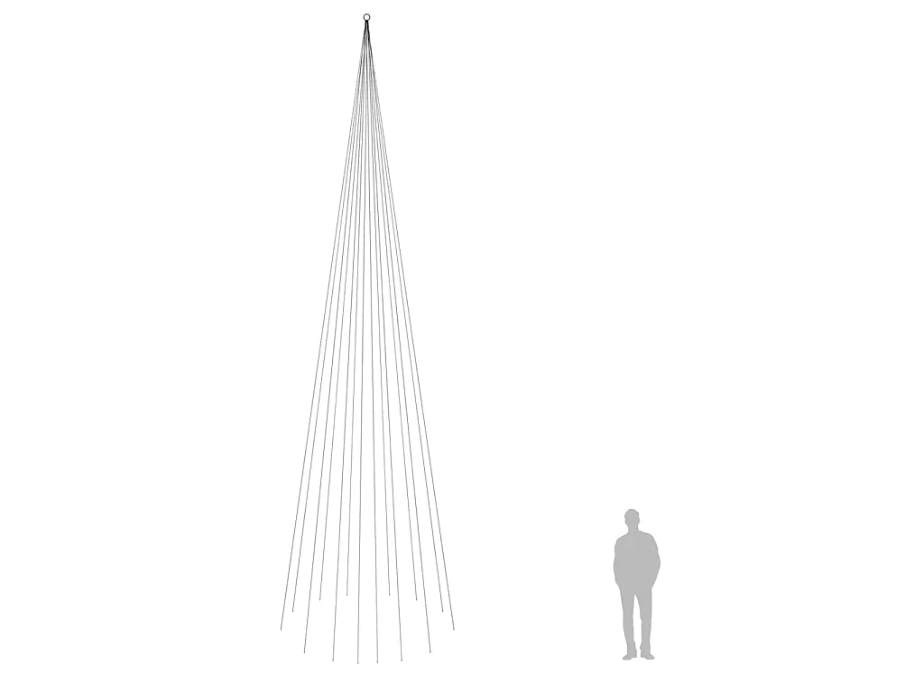 Sapin de Noël sur mât de drapeau 1134 LED Blanc chaud 800 cm