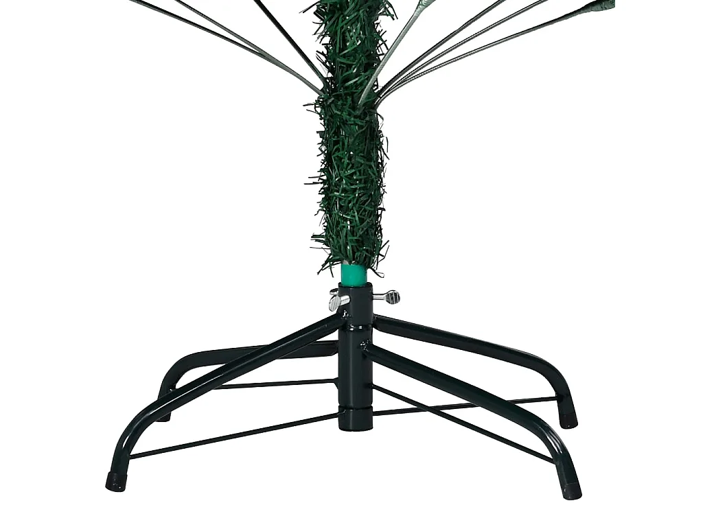 Arbre de Noël artificiel pré-éclairé et boules vert 210 cm PVC