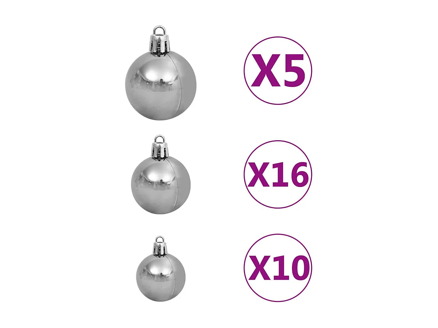 Arbre de Noël artificiel pré-éclairé et boules vert 210 cm PVC
