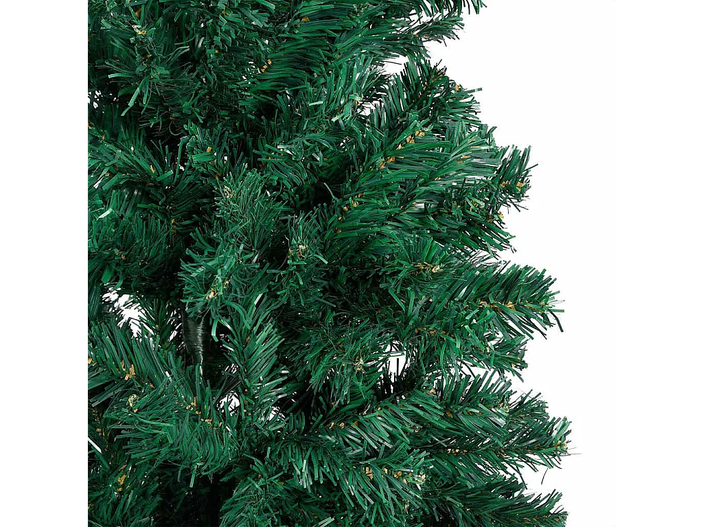 Arbre de Noël artificiel pré-éclairé et boules vert 210 cm PVC