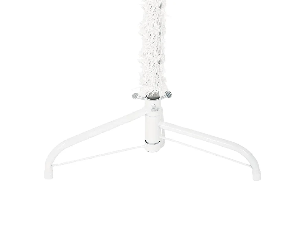 Medio árbol de Navidad artificial con soporte blanco 120 cm