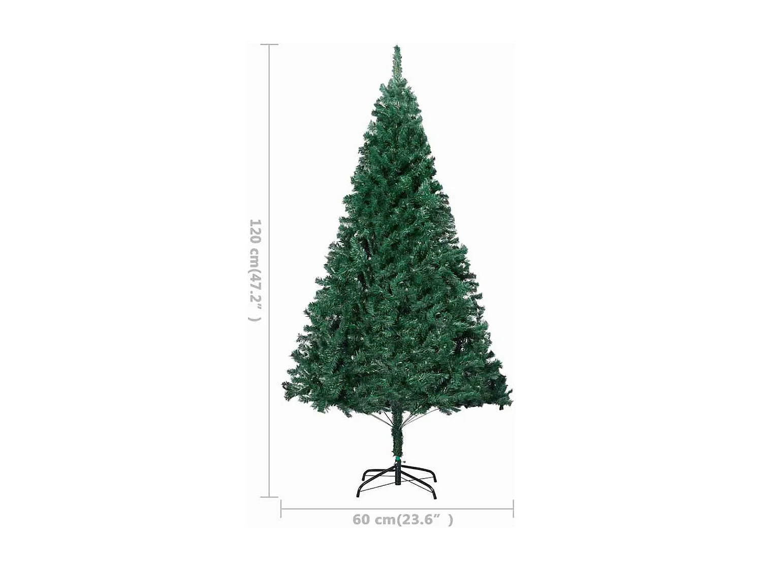 Künstlicher Weihnachtsbaum mit Beleuchtung & Kugeln Grün 120 cm