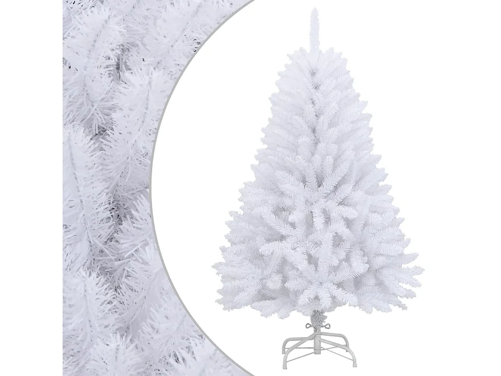 Kunstkerstboom met scharnieren en standaard 120 cm wit