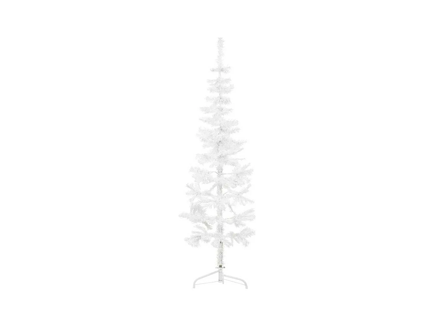 Kunstkerstboom half met standaard smal 180 cm wit