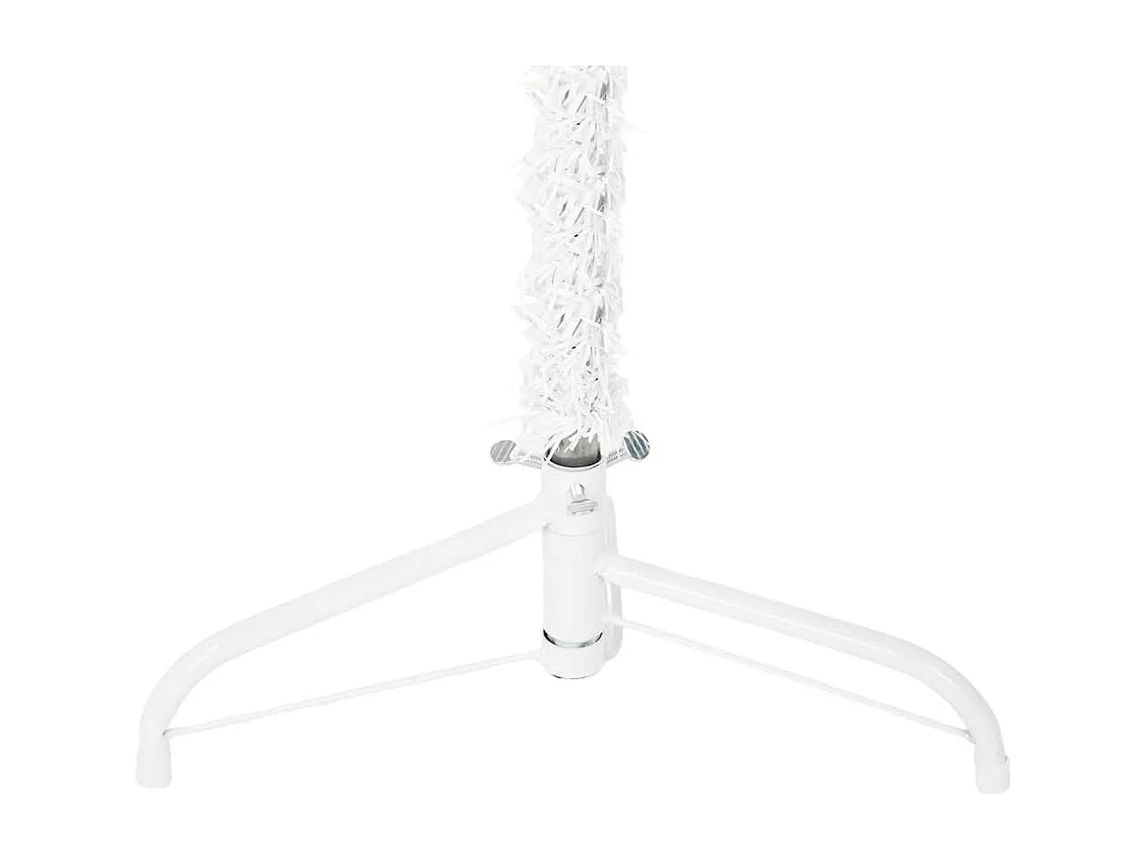 Demi sapin de Noël artificiel mince avec support Blanc 180 cm