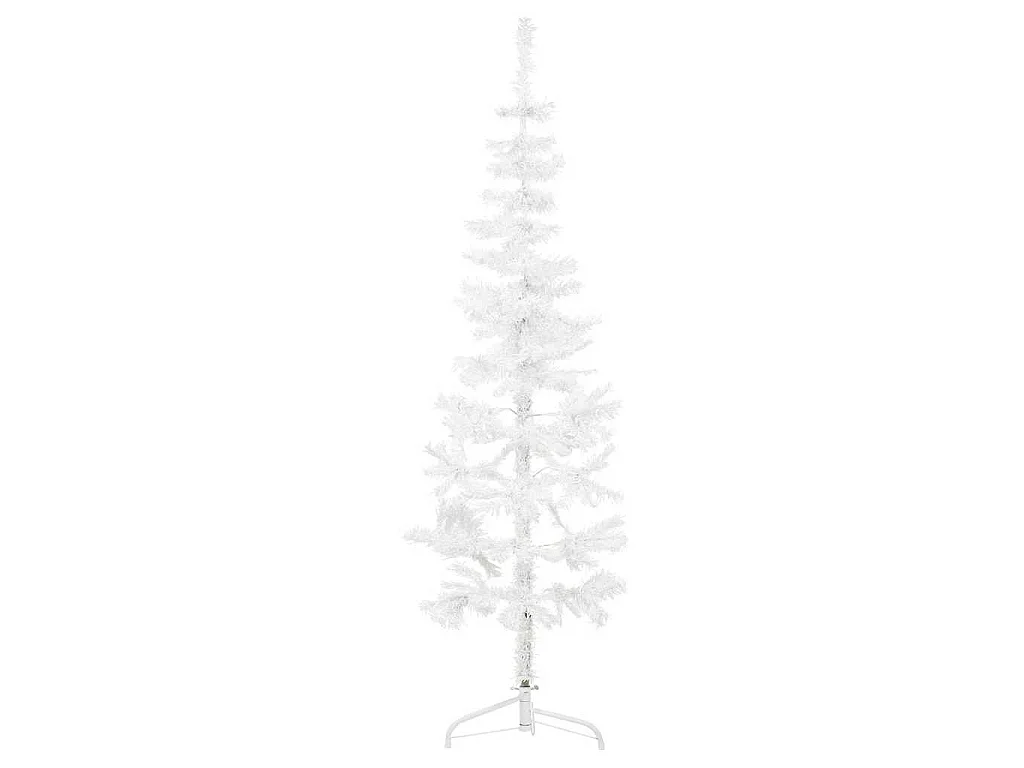 Kunstkerstboom half met standaard smal 180 cm wit