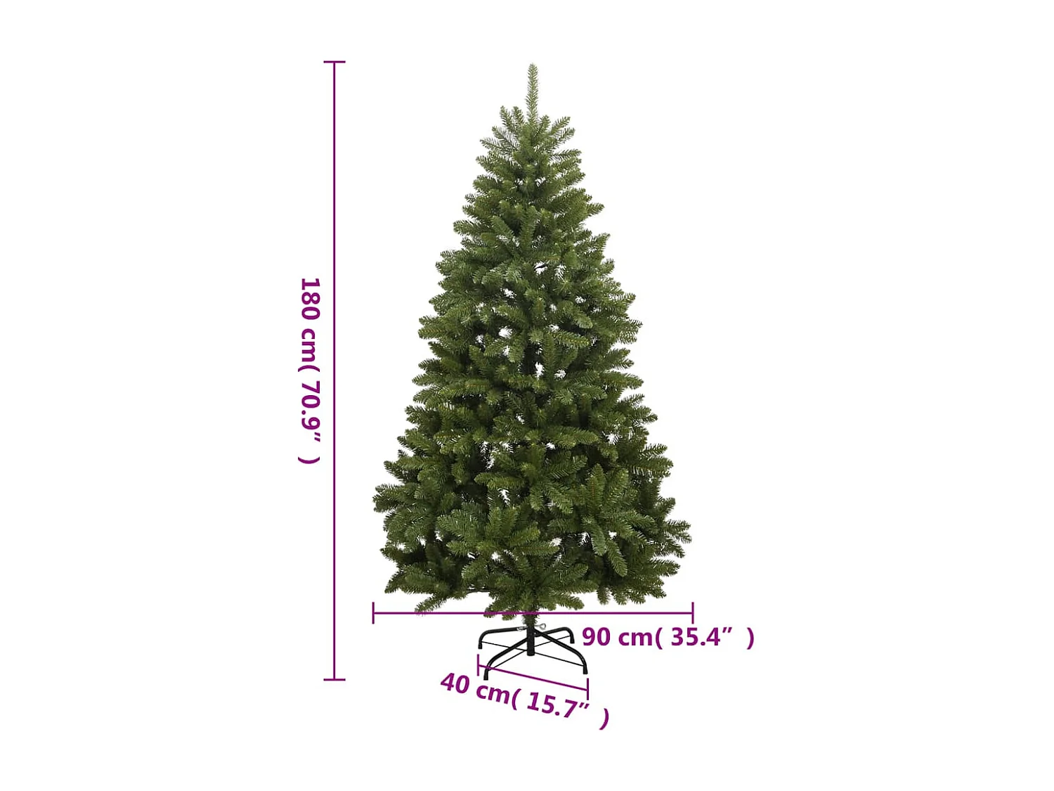 Künstlicher Weihnachtsbaum Klappbar mit Ständer Grün 180 cm