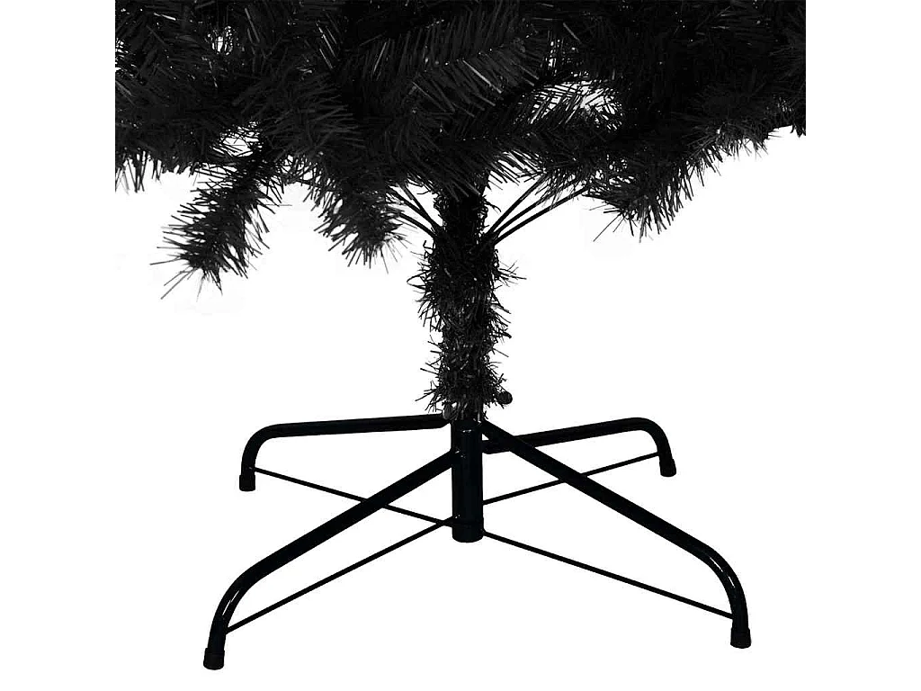 Árbol de Navidad artificial con soporte PVC negro 210 cm