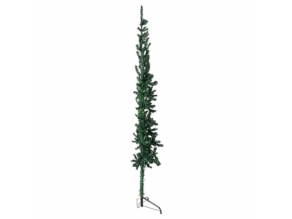 Medio árbol de Navidad artificial con soporte verde 120 cm