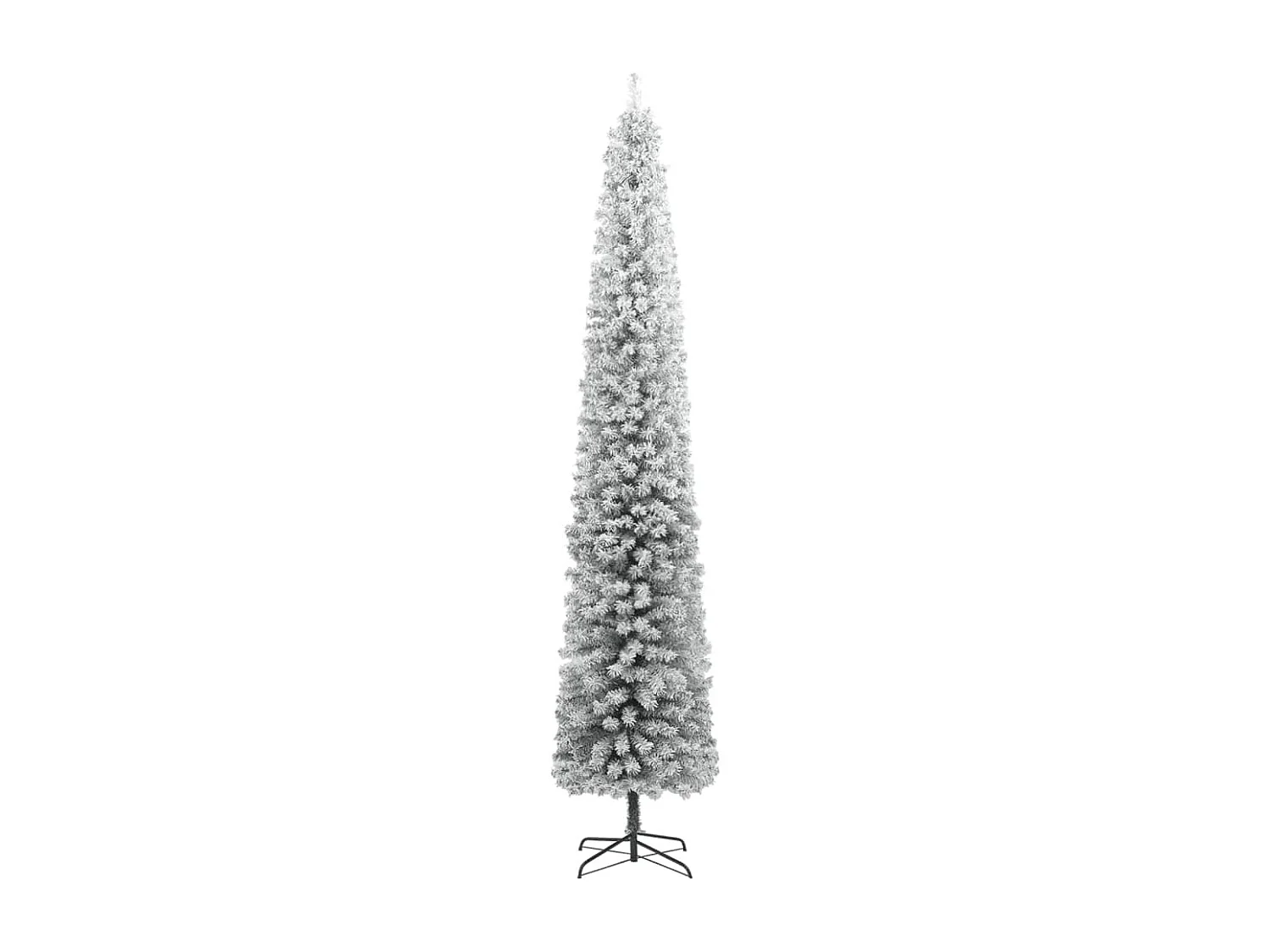 Sapin de Noël mince avec support et flocon de neige 300 cm PVC