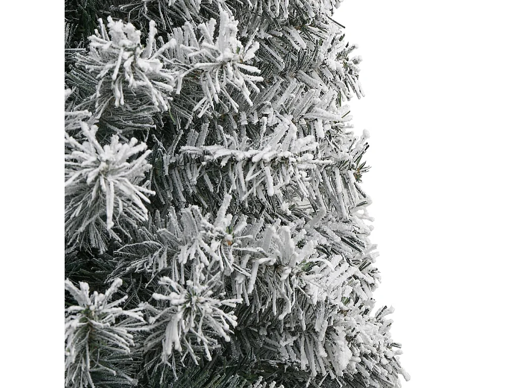Sapin de Noël mince avec support et flocon de neige 300 cm PVC
