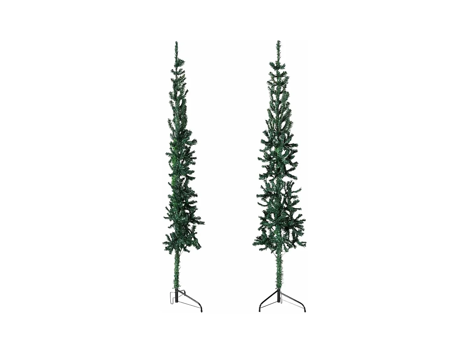 Demi sapin de Noël artificiel mince avec support Vert 240 cm