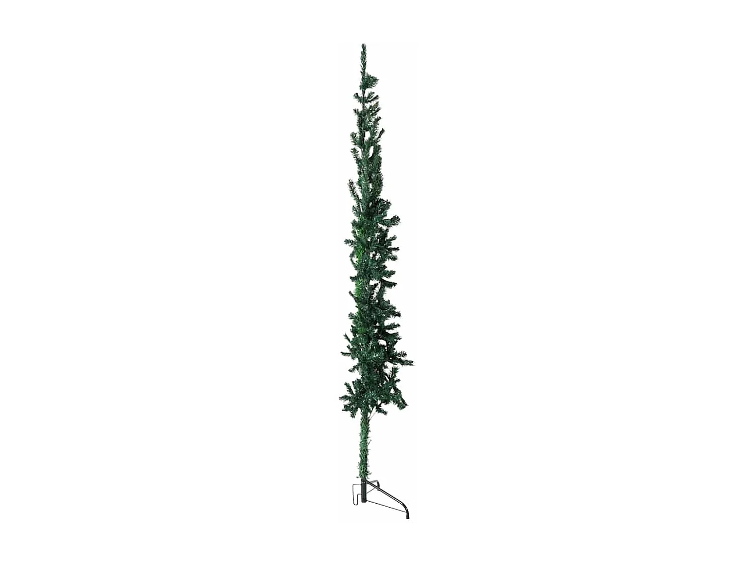 Demi sapin de Noël artificiel mince avec support Vert 240 cm