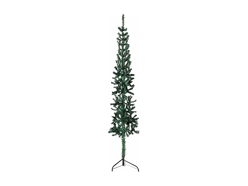 Künstlicher Halb-Weihnachtsbaum mit Ständer Schlank Grün 240 cm