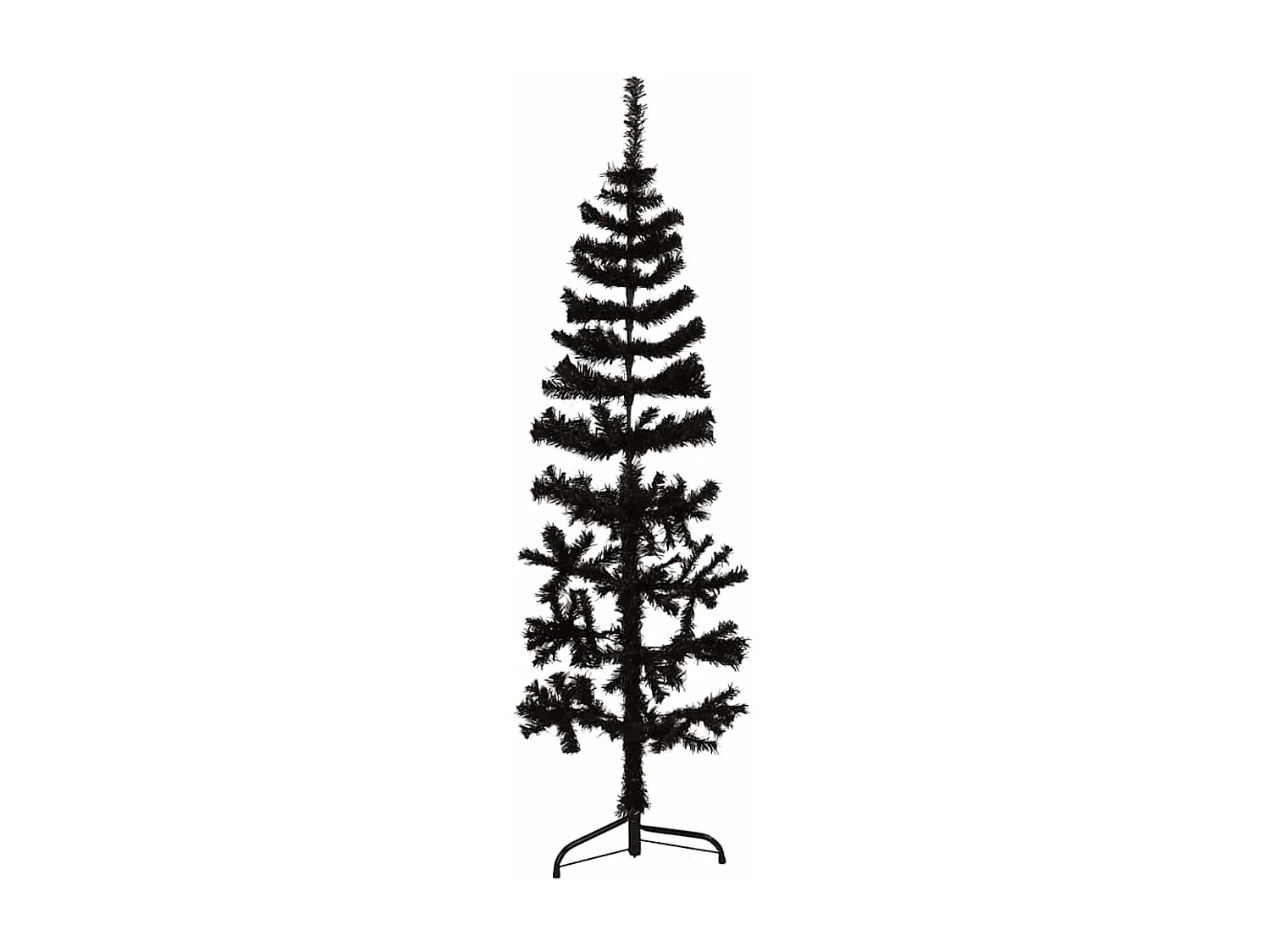Künstlicher Halb-Weihnachtsbaum Ständer Schlank Schwarz 150 cm