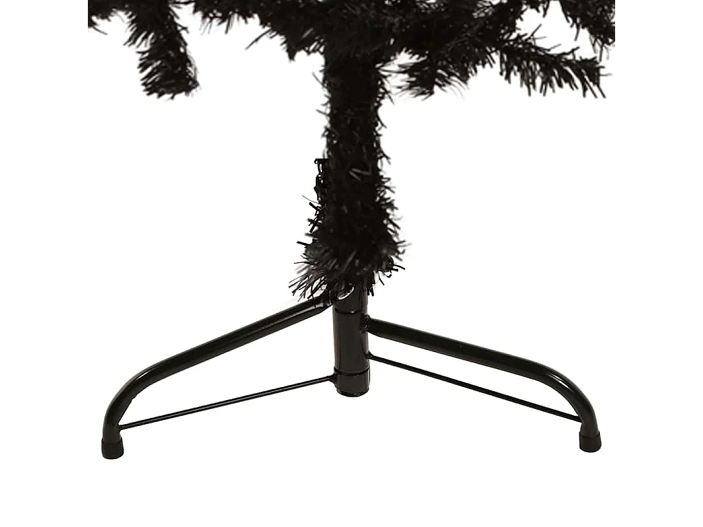 Albero Natale Artificiale Sottile a Metà e Supporto Nero 150 cm