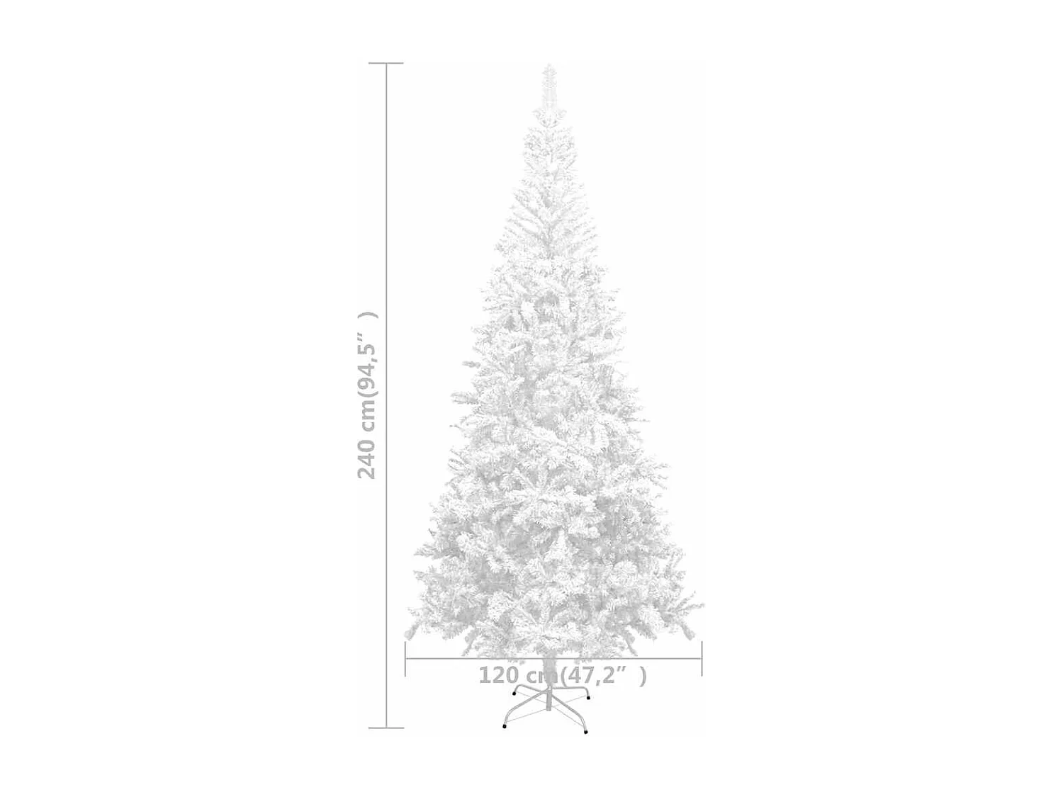 Arbre de Noël artificiel pré-éclairé et boules L 240 cm blanc
