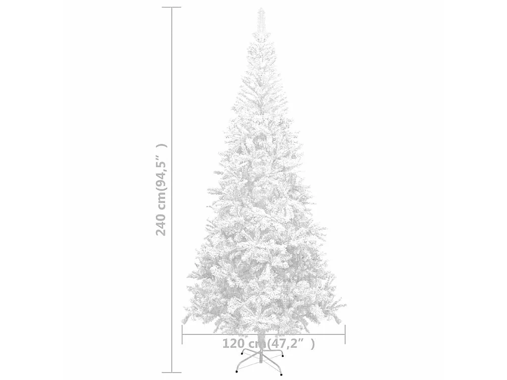 Árbol de Navidad artificial con luces y bolas blanco 240 cm