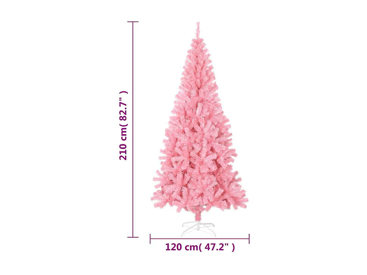 Künstlicher Weihnachtsbaum mit Ständer Rosa 210 cm PVC