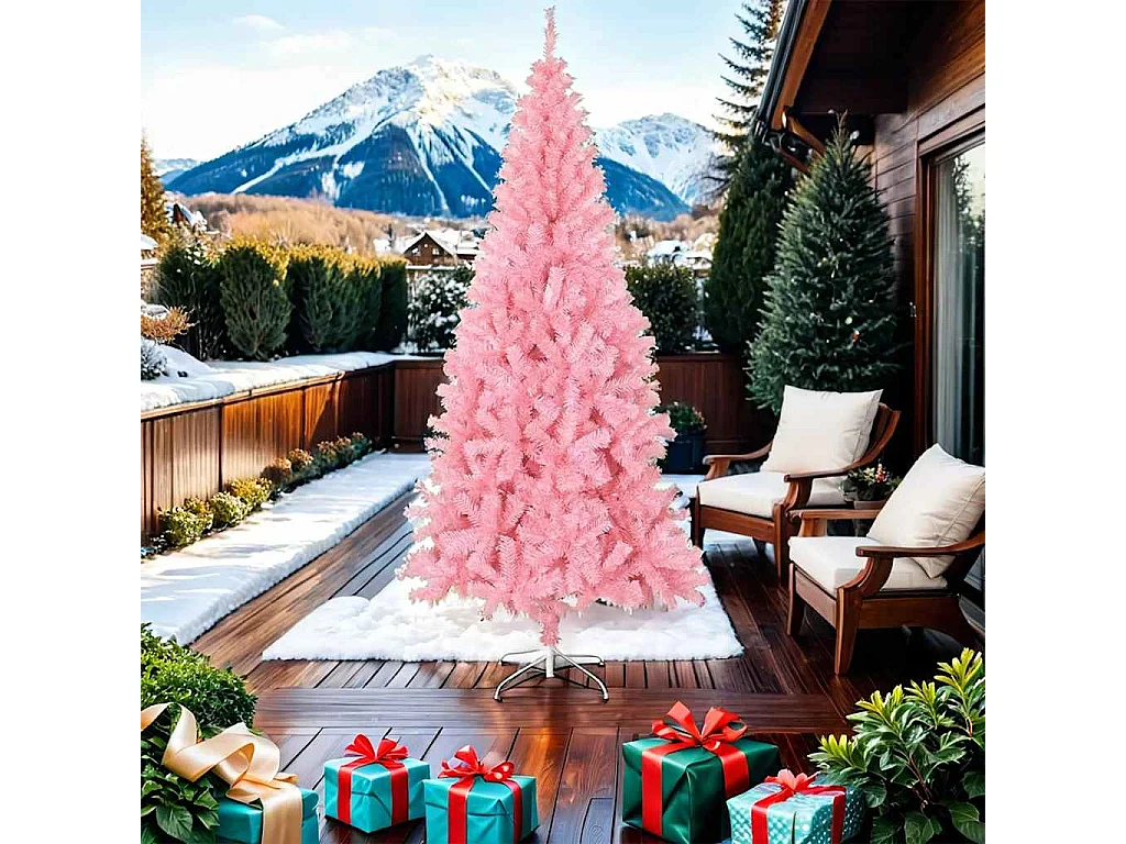 Künstlicher Weihnachtsbaum mit Ständer Rosa 210 cm PVC