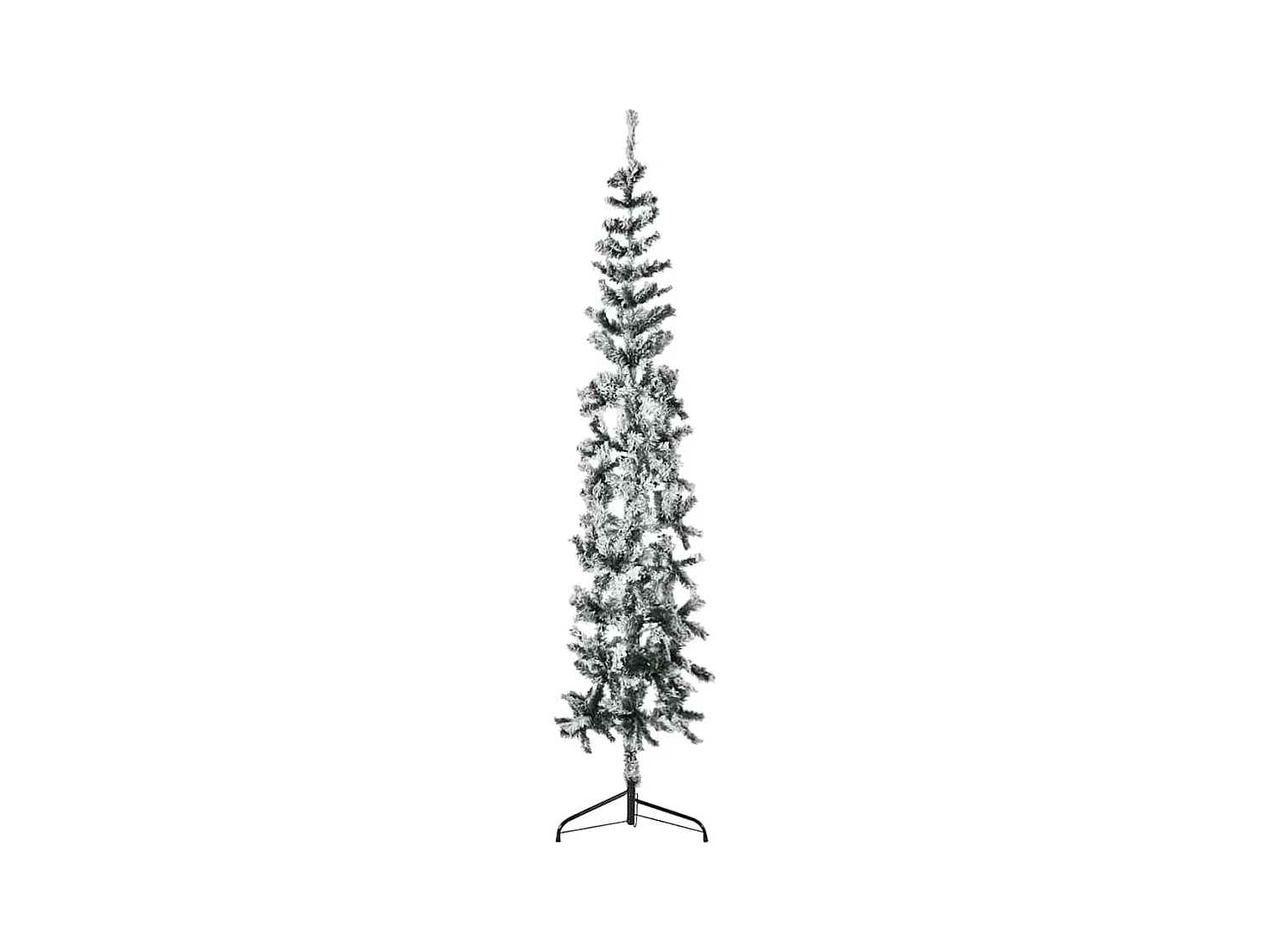 Kunstkerstboom half met sneeuw smal 240 cm