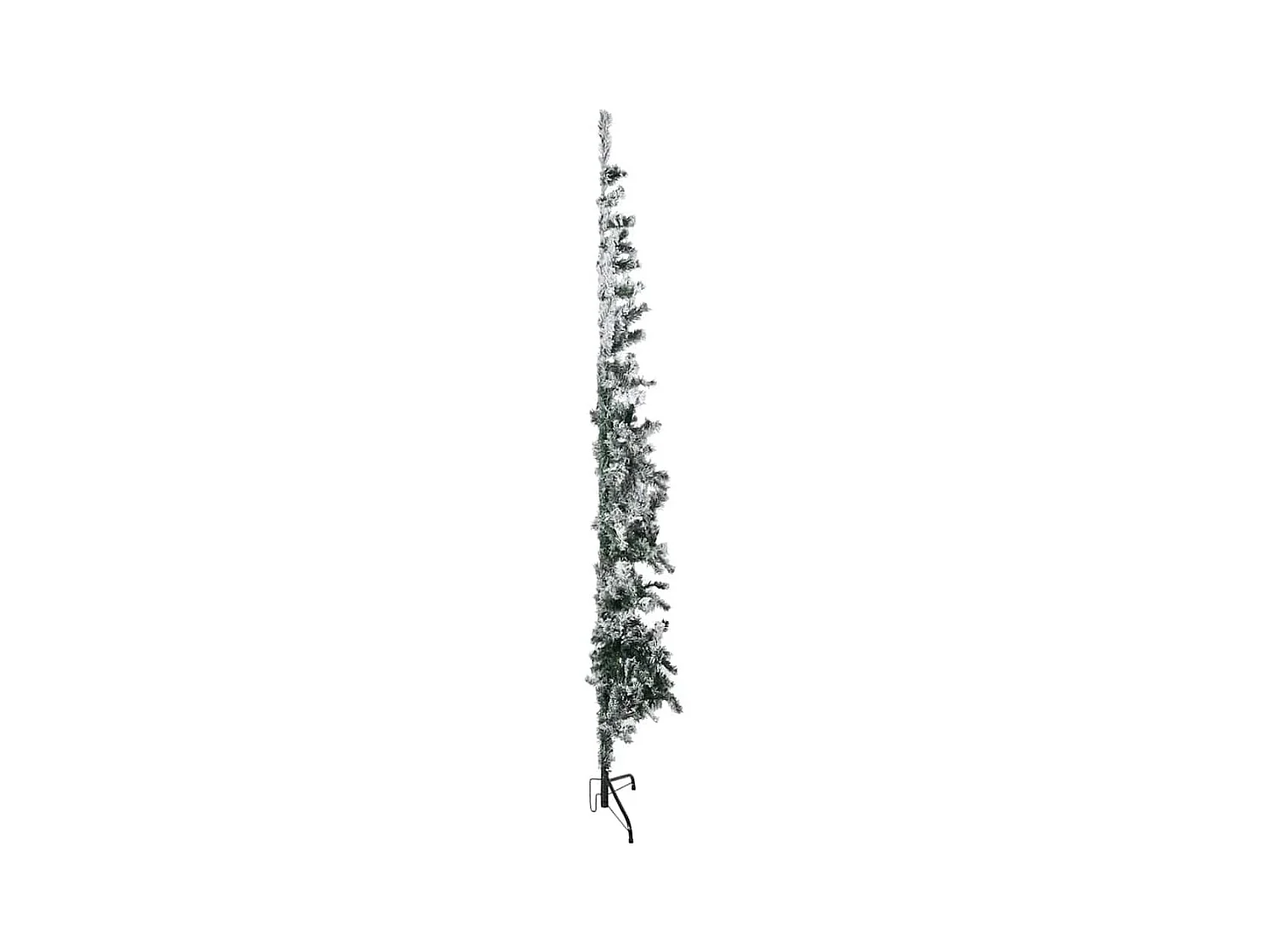 Demi sapin de Noël artificiel mince avec neige floquée 240 cm