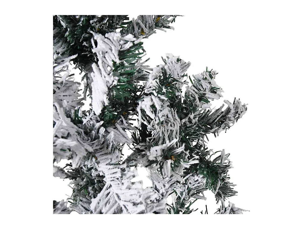 Demi sapin de Noël artificiel mince avec neige floquée 240 cm