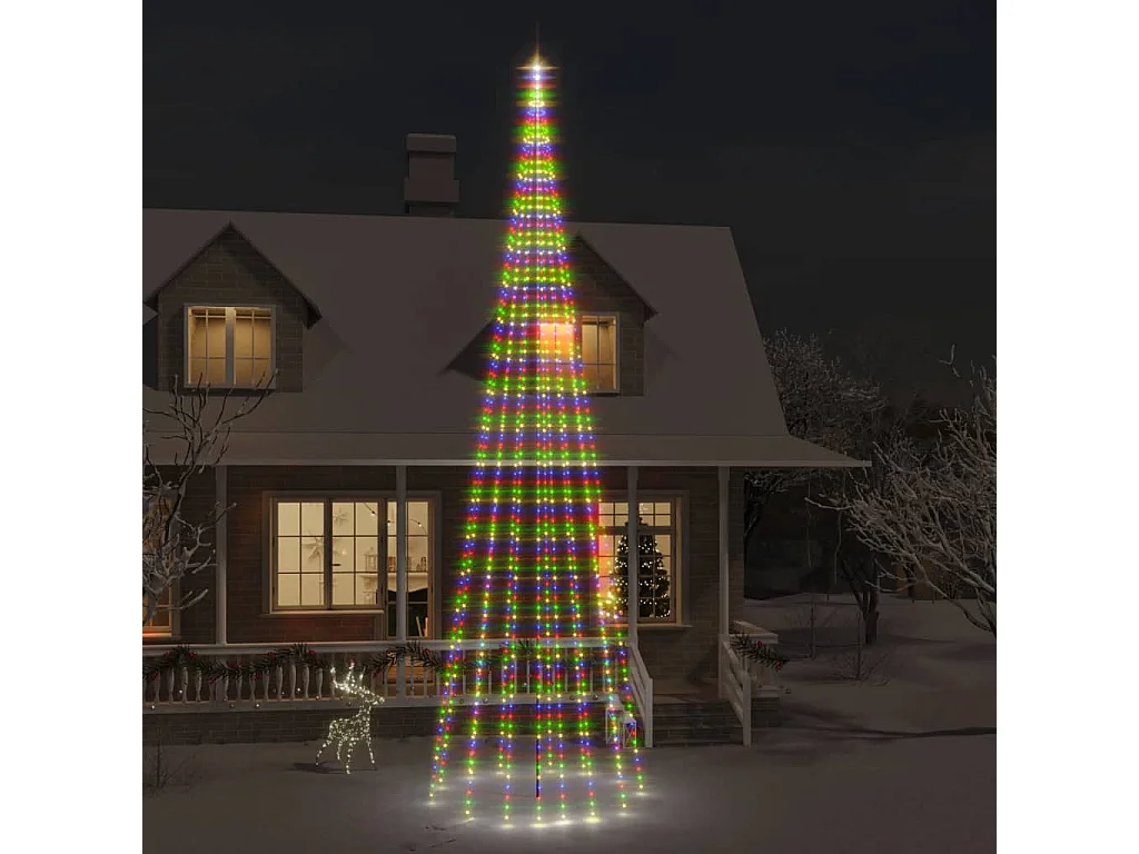 Albero di Natale Pennone Colorato 1134 LED 800 cm