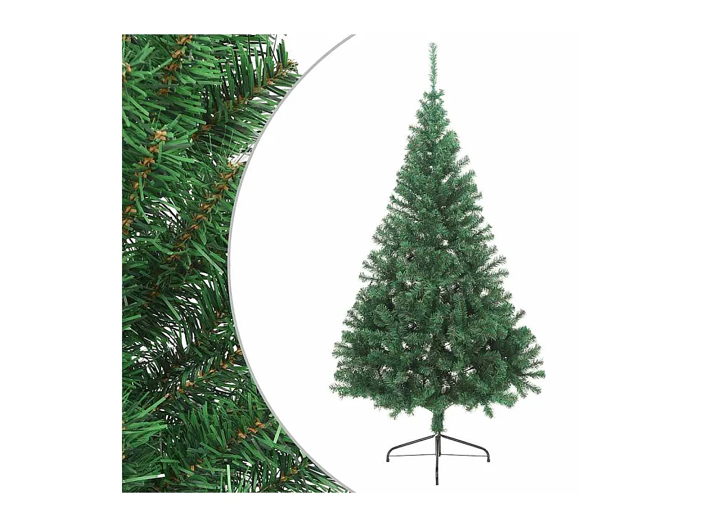 Kunstkerstboom met standaard half 180 cm PVC groen