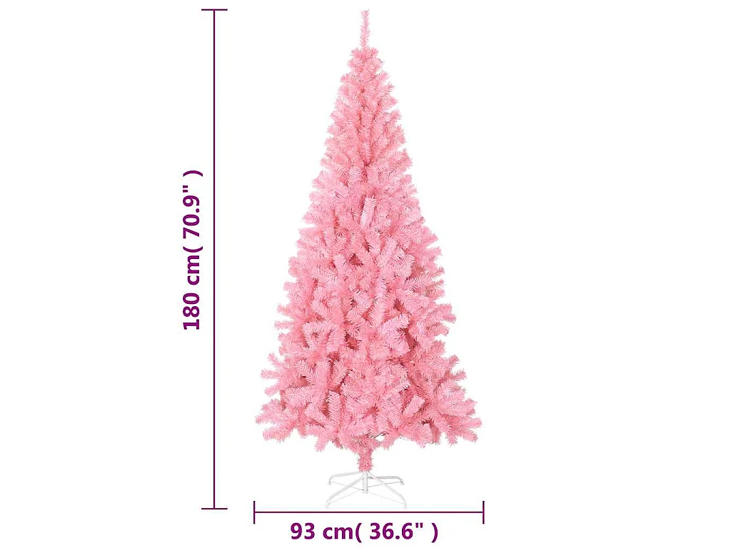Sapin de Noël artificiel avec support rose 180 cm PVC