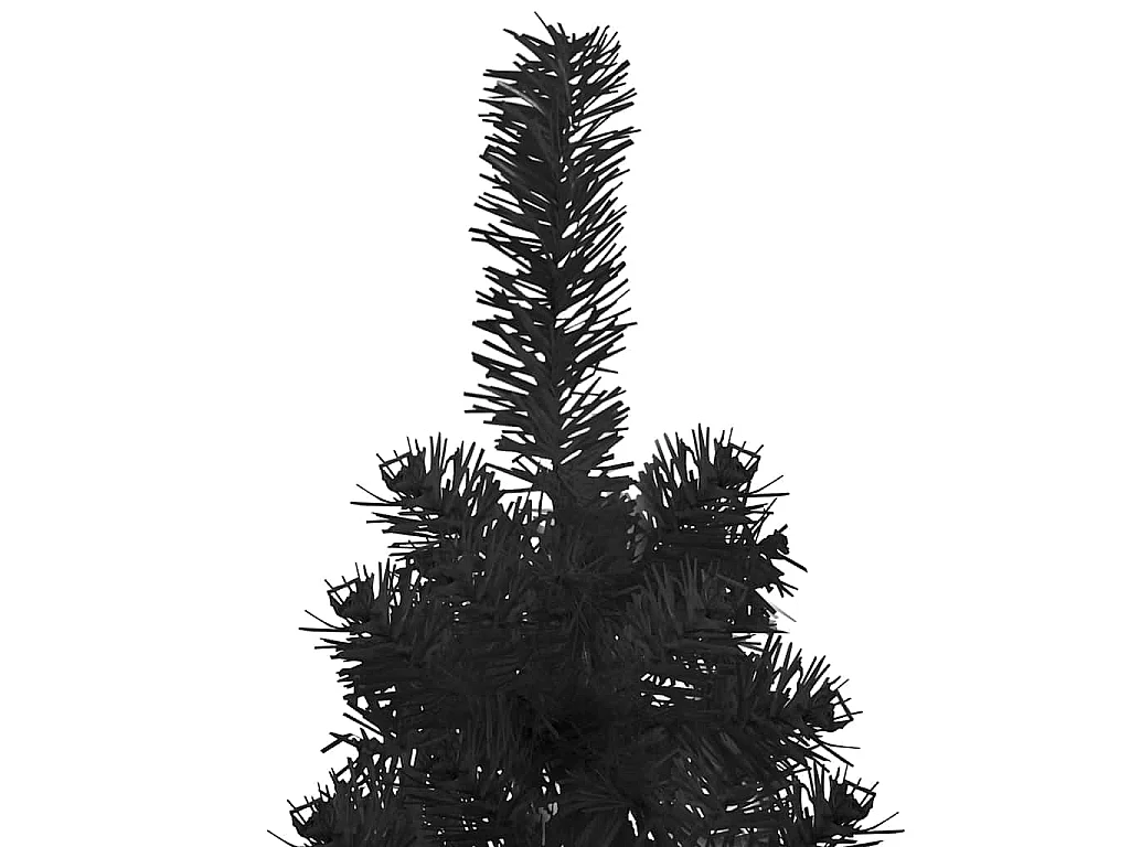 Kunstkerstboom half met standaard smal 240 cm zwart